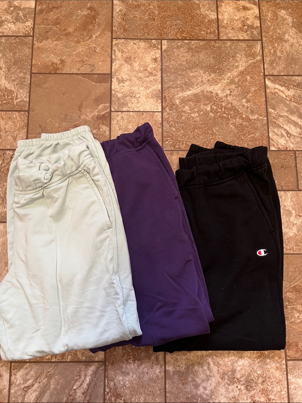 Champion Joggers-Mint, Purple & Black Jogger Pants - set of 3 pants